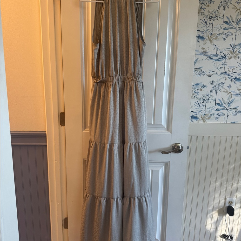 Crème Cheetah Print Maxi Dress/Romper NWT